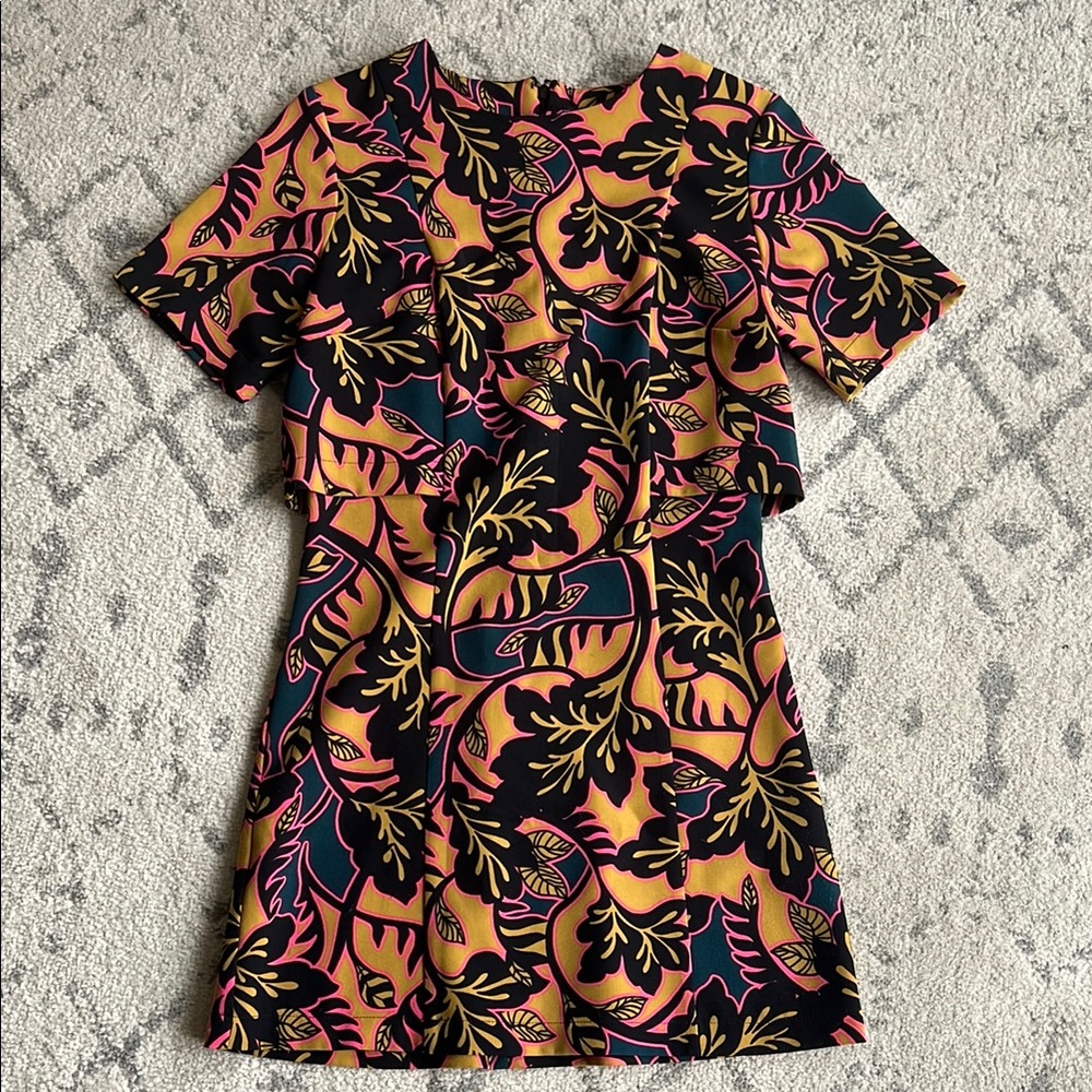 Topshop Black and Gold Floral Dress